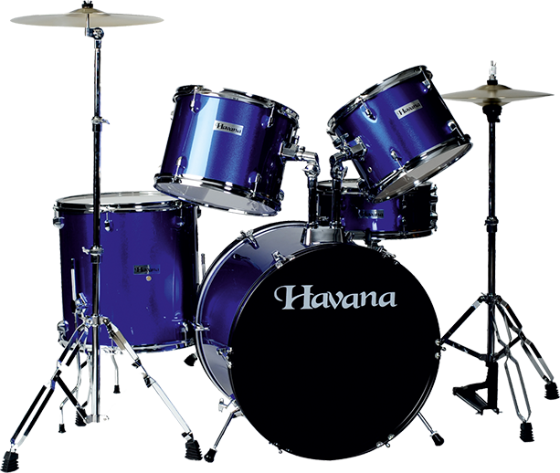 Havana HV 522 BL Acoustic Drum full kit 5PCs set including Hardware Blue