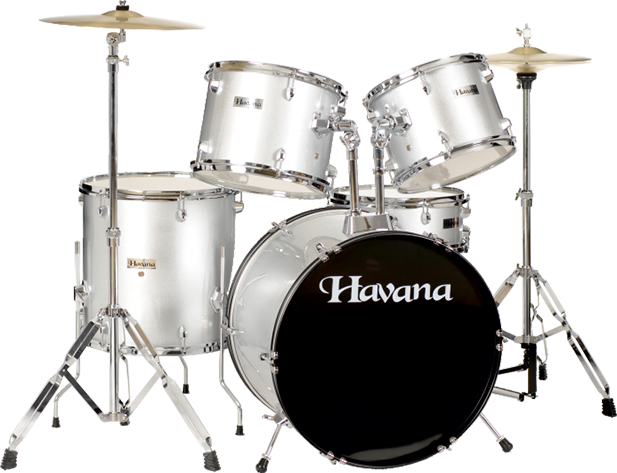 Havana HV 522 SV Acoustic Drum full kit 5PCs set including Hardware Silver