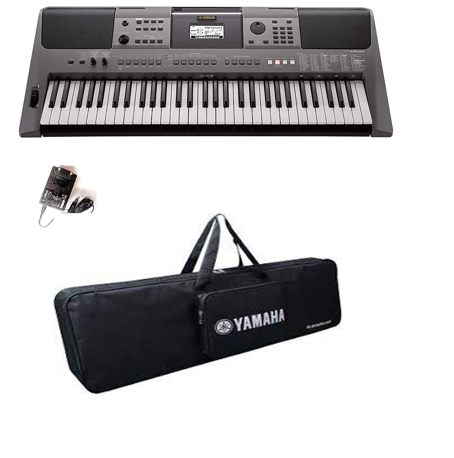 Yamaha PSR - I500 Digital Keyboard 61 Keys With Adapter   Black Cover Bag