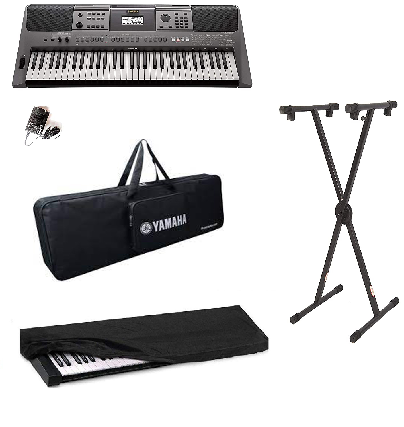 Yamaha PSR I500 Digital Portable Keyboard 61 Keys with Dust Cover Bag and Stand