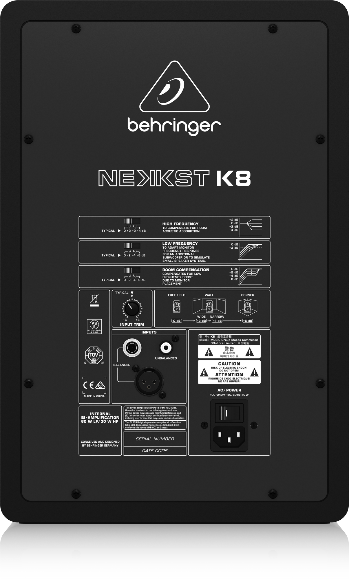 Behringer K8 Audiophile Bi-Amplified d 8 Studio Monitor with Advanced Waveguide Technology