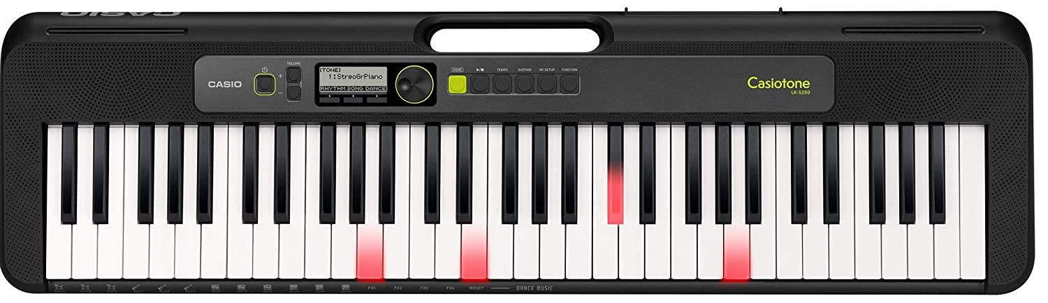 Casio LK-S250 61-Key Premium Lighted Keyboard Pack with Stand Headphones Power Supply