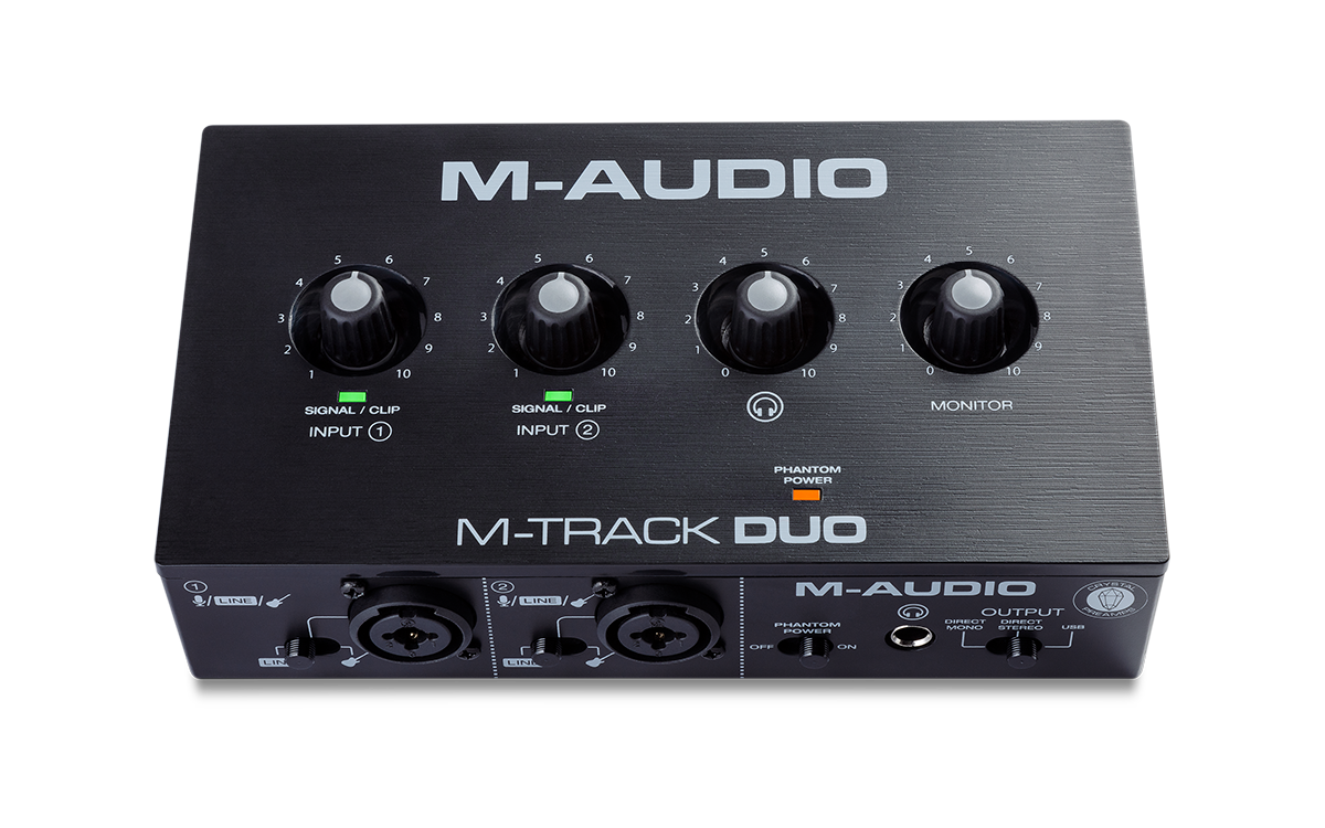 M-Audio M-Track Duo 48-KHz 2-channel USB Audio Interface with 2 Combo Inputs with Crystal Preamps and Phantom Power