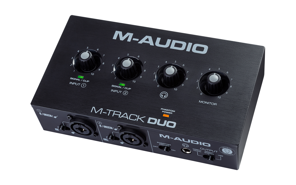 M-Audio M-Track Duo 48-KHz 2-channel USB Audio Interface with 2 Combo Inputs with Crystal Preamps and Phantom Power