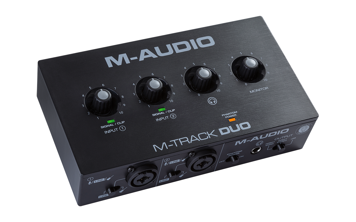 M-Audio M-Track Duo 48-KHz 2-channel USB Audio Interface with 2 Combo Inputs with Crystal Preamps and Phantom Power