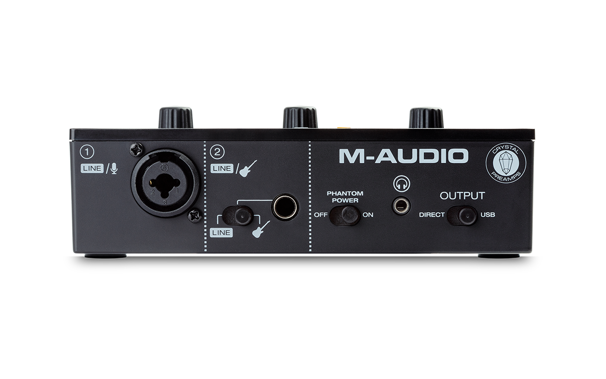 M-Audio M-Track Solo 48-KHz 2-channel USB Audio Interface with 1 Crystal Preamp Phantom Power and Instrument Input