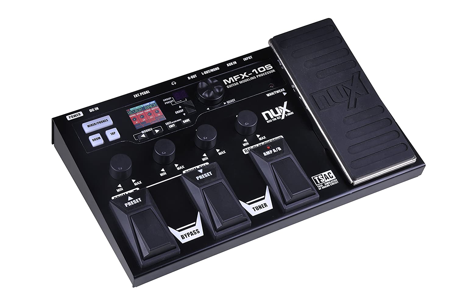 NUX MFX-10 Multi-Effects Processor Guitar Pedal 55 Effect types AUX-in LCD Display
