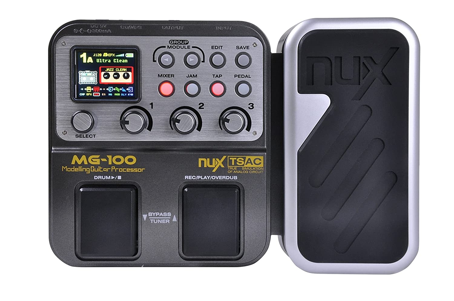 NUX MG-100 Electric Guitar Multi-Effects Pedal Processor EFX AMP EQ Mixer