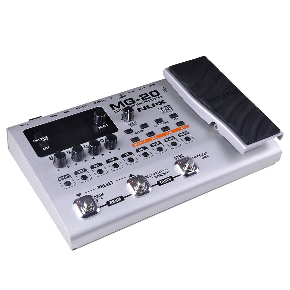 NUX MG-20 Electric Guitar Multi-effects Processor with Drum machine Looper Function Expression pedal Metal Shell