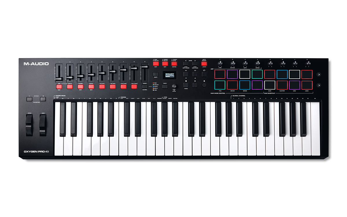 M-Audio Oxygen Pro 49 Powerful 49-key USB powered MIDI controller with Smart Controls and Auto-mapping