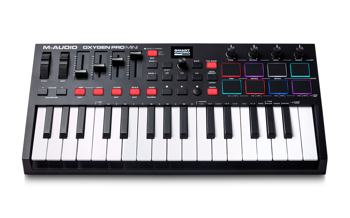 M-Audio Oxygen Pro Mini Powerful 32-Mini-key USB MIDI Controller with Smart Controls and Auto-mapping