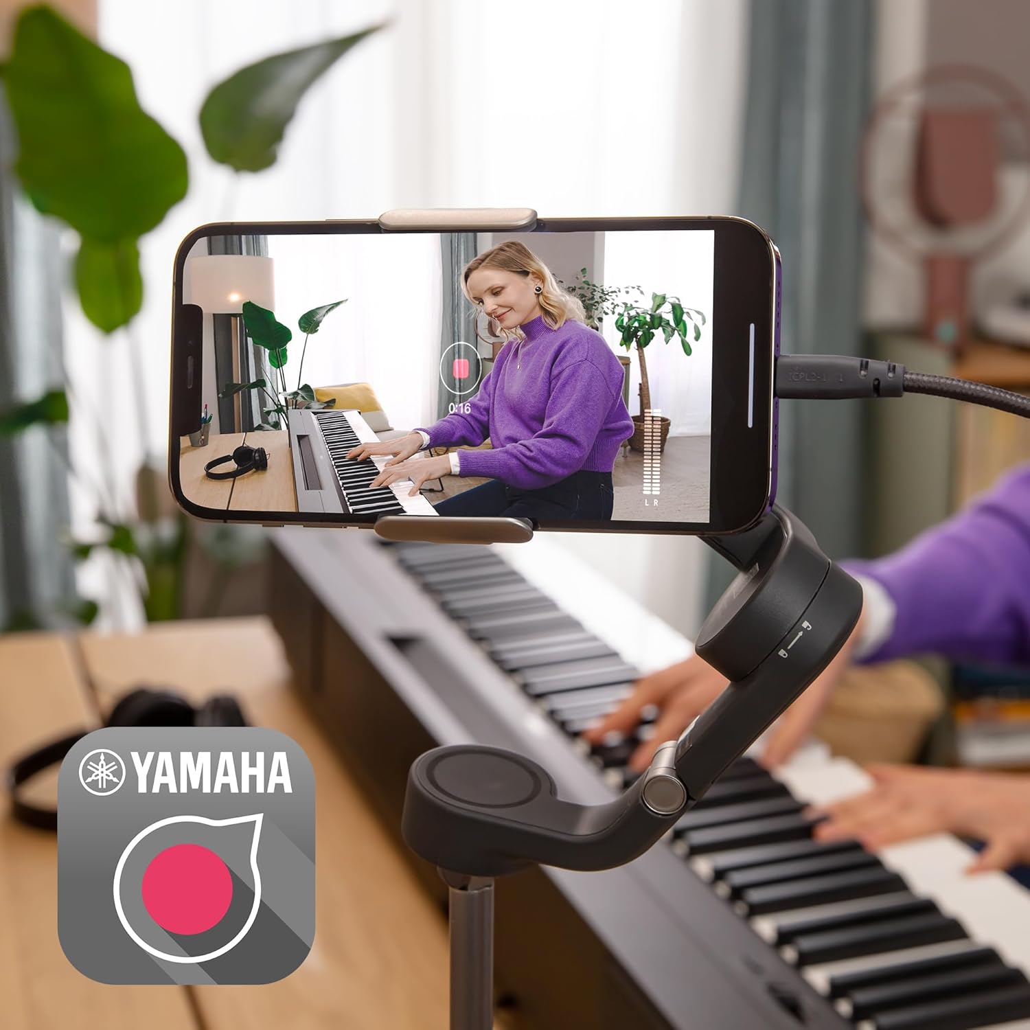Yamaha P-145BT Digital Piano 88 Keys Black Built-in Bluetooth Audio Function Compact Lightweight Design Realistic Touch Sound for Practice Performance