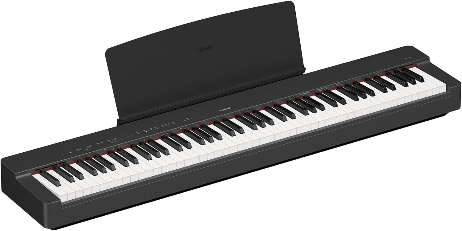 Yamaha P225B 88-Key Weighted Action Digital Piano with Power Supply and Sustain Pedal Black P225B