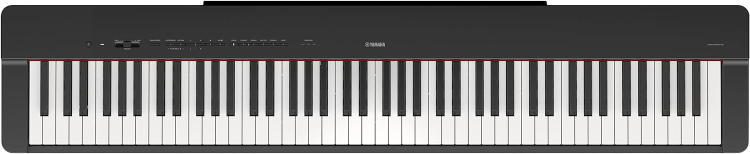 Yamaha P225B 88-Key Weighted Action Digital Piano with Power Supply and Sustain Pedal Black P225B