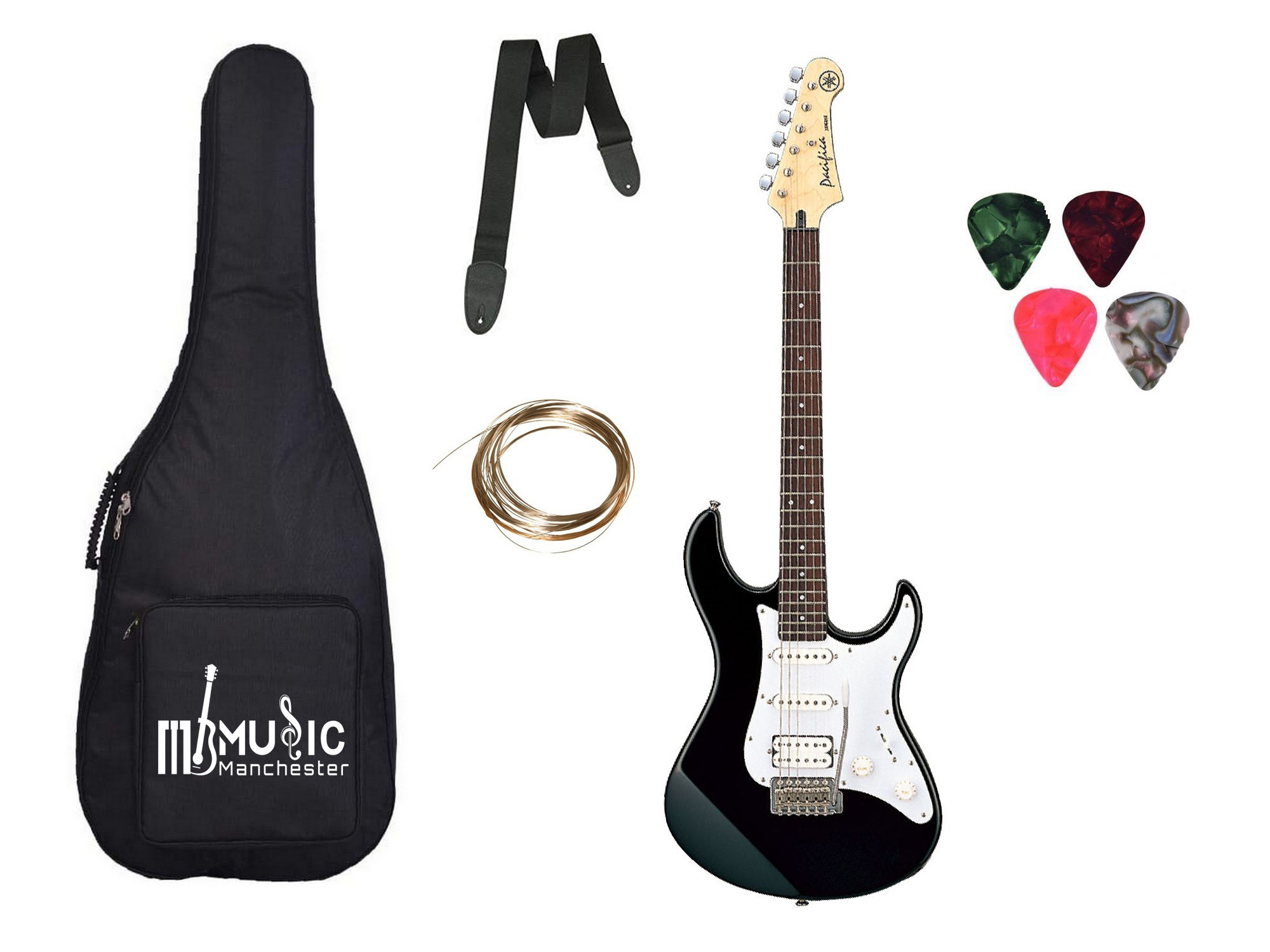 Yamaha Pacifica012 Electric Guitar with Bag Belt String Plectrums Combo-Black