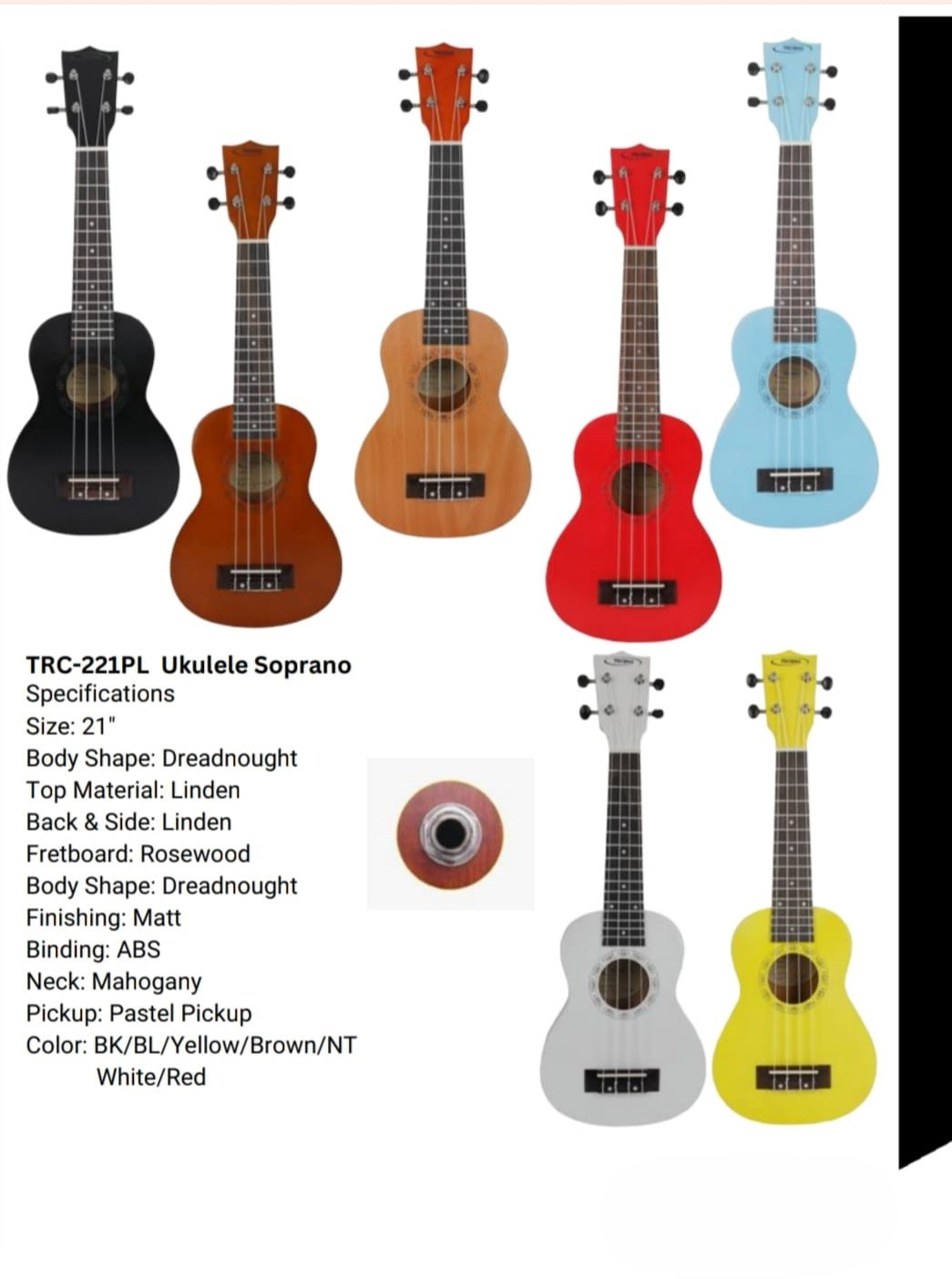 Techno TRC-221PL Ukulele Soprano Natural