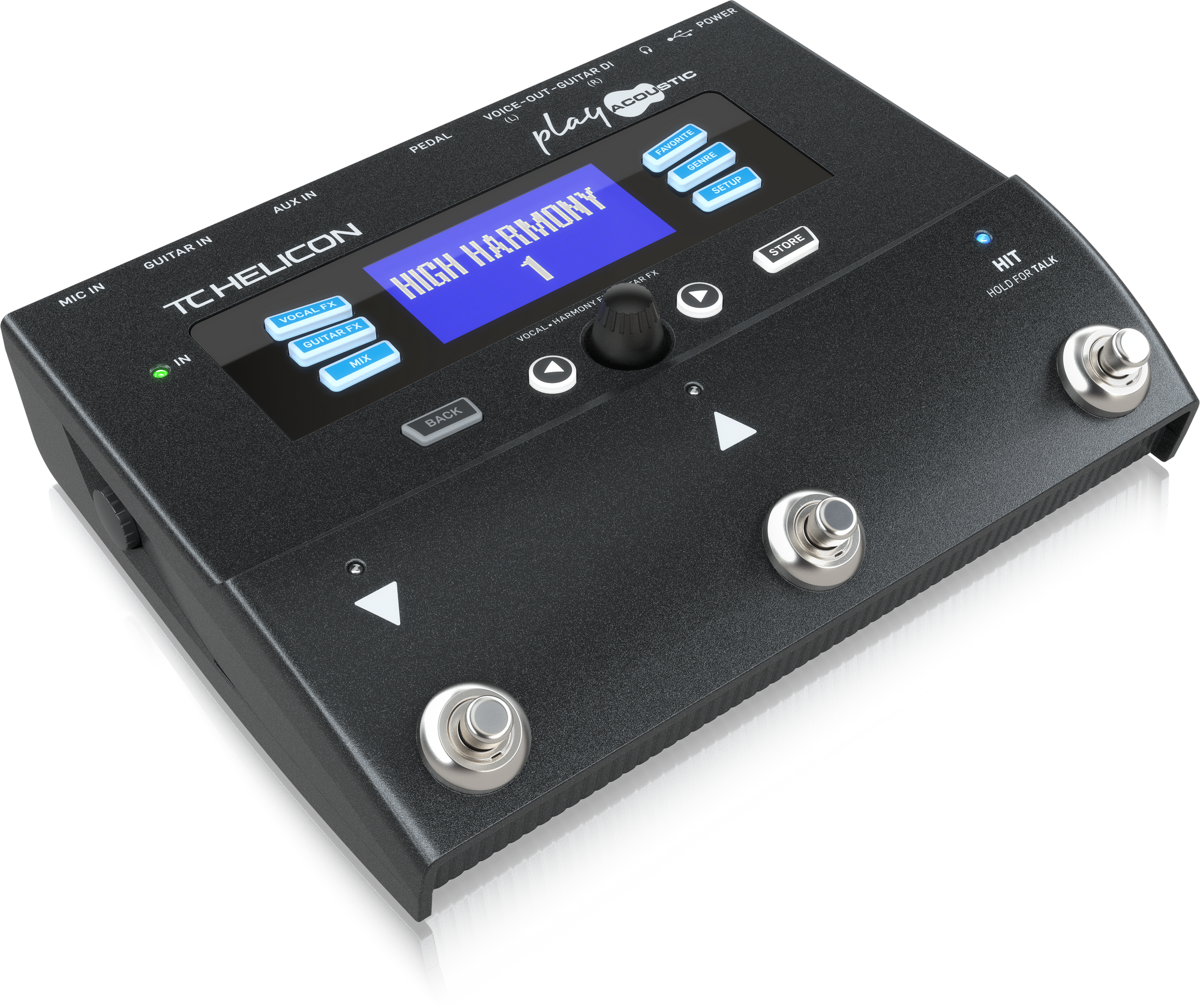 TC Helican PLAY ACOUSTIC 3-Button Vocal and Acoustic Guitar Effects Stompbox with BodyRez and Looping