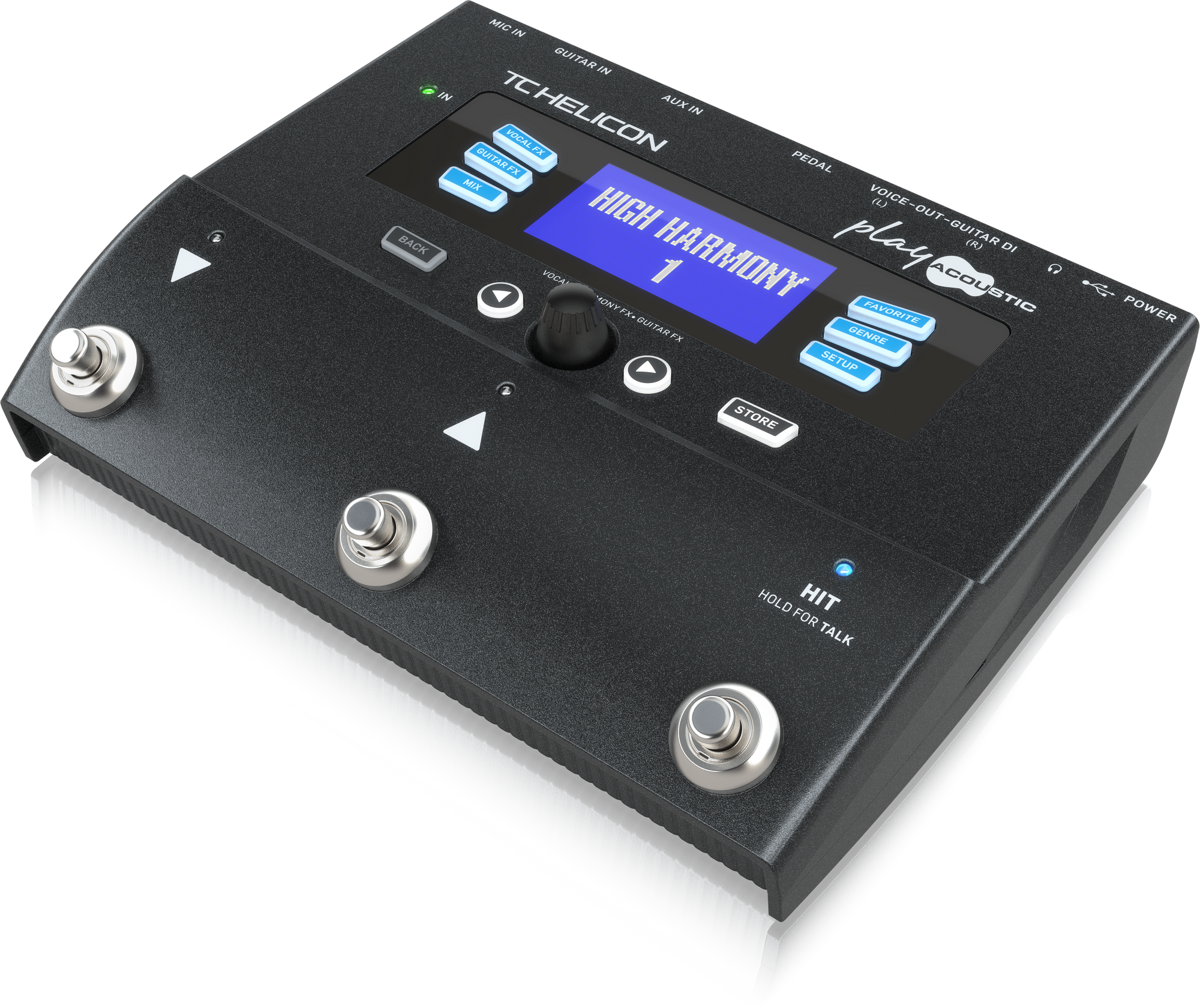 TC Helican PLAY ACOUSTIC 3-Button Vocal and Acoustic Guitar Effects Stompbox with BodyRez and Looping