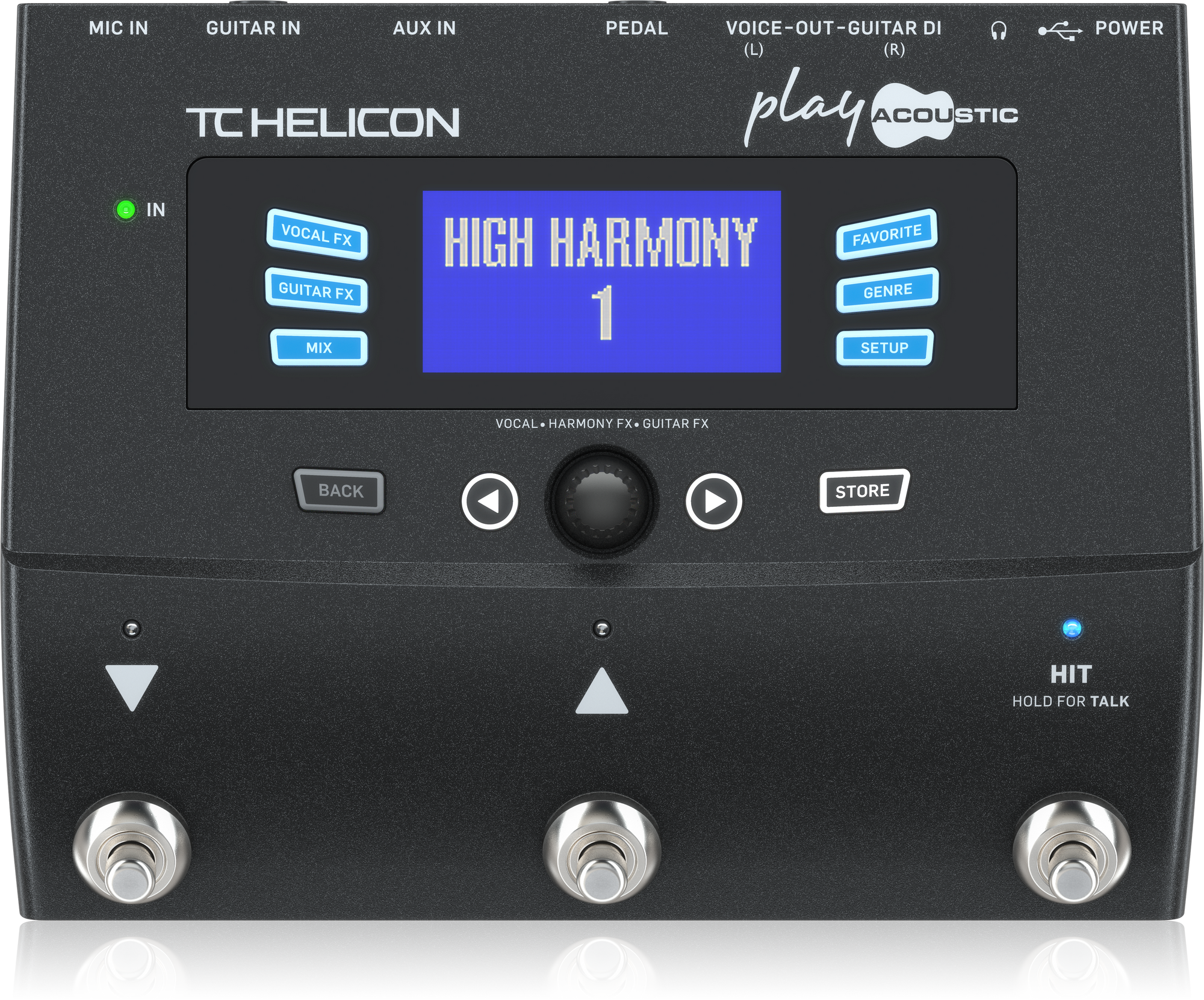 TC Helican PLAY ACOUSTIC 3-Button Vocal and Acoustic Guitar Effects Stompbox with BodyRez and Looping