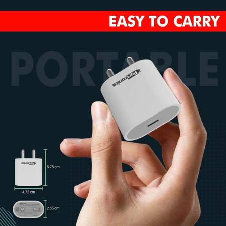 Portronics Adapto 20- 20W Type-C charger with fast charging