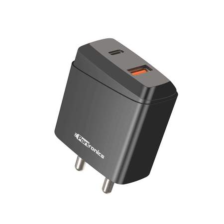 Portronics Adapto 22- Travel Adapter With QC Type-C Output