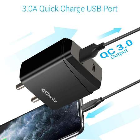 Portronics Adapto 22- Travel Adapter With QC Type-C Output