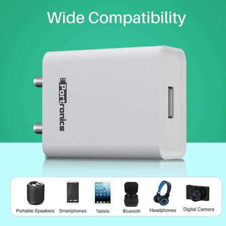 Portronics Adapto 62- 24A Adapter with Single USB Port