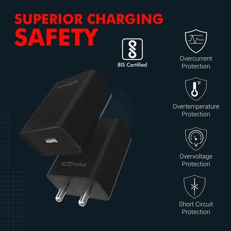 Portronics Adapto 62- 24A Adapter with Single USB Port