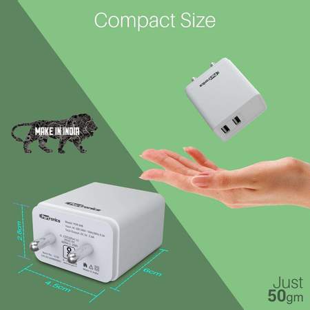 Portronics Adapto 648- 24A Charger with Dual USB Ports