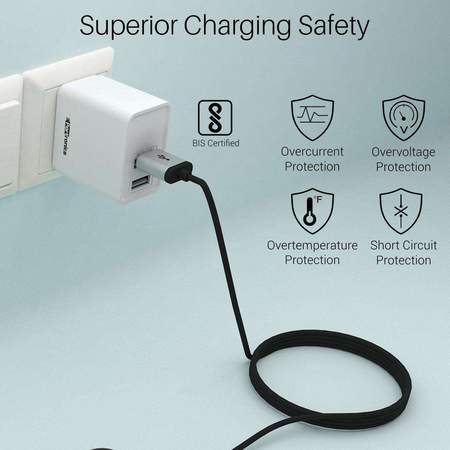 Portronics Adapto 648- 24A Charger with Dual USB Ports