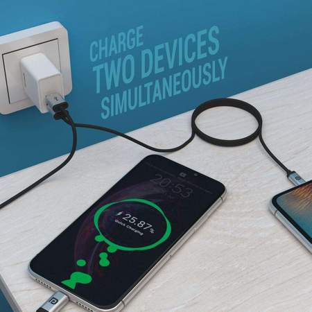 Portronics Adapto 648- 24A Charger with Dual USB Ports