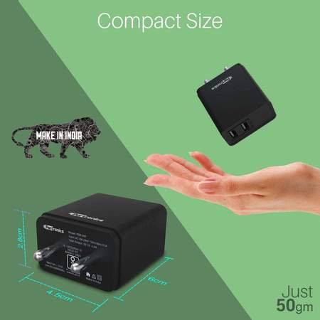 Portronics Adapto 649- 24A Charger with Dual USB Ports