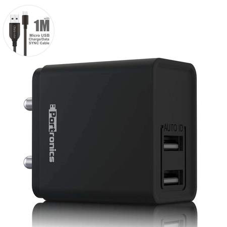 Portronics Adapto 649- 24A Charger with Dual USB Ports