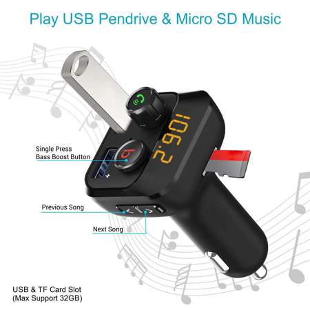 Portronics Auto 10- SMART AUDIO CONNECTOR 34A CAR CHARGER