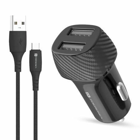 Portronics Car Power 5 With Type C Cable with 12W Dual USB Output