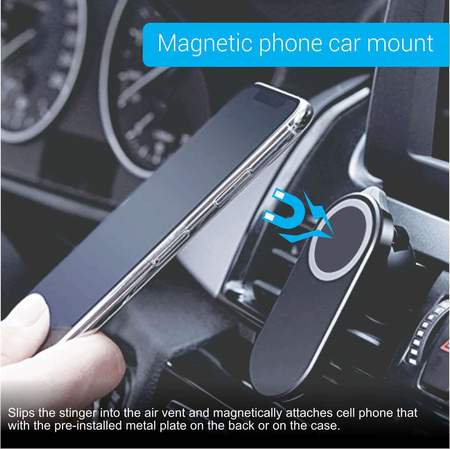 Portronics Clamp A- Magnetic Air Vent Mount with Safety Cutter Hammer