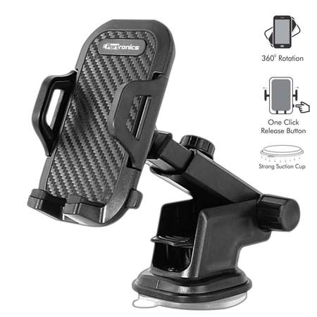 Portronics Clamp M- Universal Car Mobile Holder