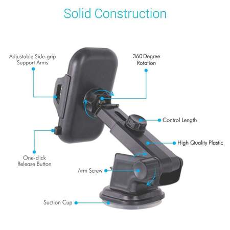 Portronics Clamp M- Universal Car Mobile Holder