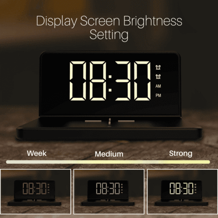 Portronics Freedom 4A- Desktop Wireless Charger with Digital Alarm Clock