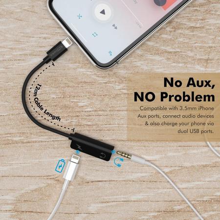 Portronics I konnect One- 2-in-1 8Pin to AUX 8Pin Connector