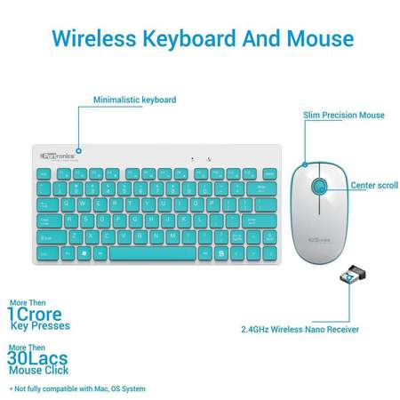 Portronics Key 2 Combo- Multimedia Wireless keyboard Mouse