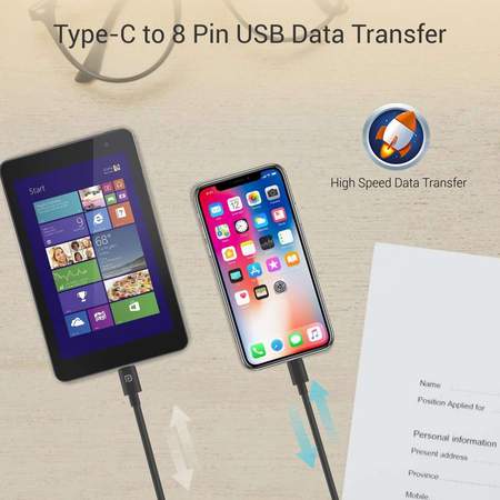 Portronics Konnect Core C to 8 Pin USB Cable