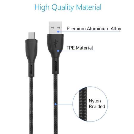 Portronics Konnect Plus Micro Cable- 2M Micro USB Cable