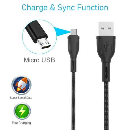 Portronics Konnect Plus Micro Cable- 2M Micro USB Cable