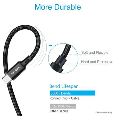 Portronics Konnect Trio Plus - 3-in-1 Multi-Functional Cable