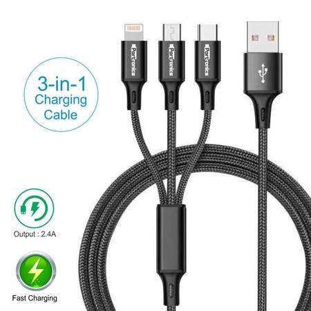 Portronics Konnect Trio Plus - 3-in-1 Multi-Functional Cable