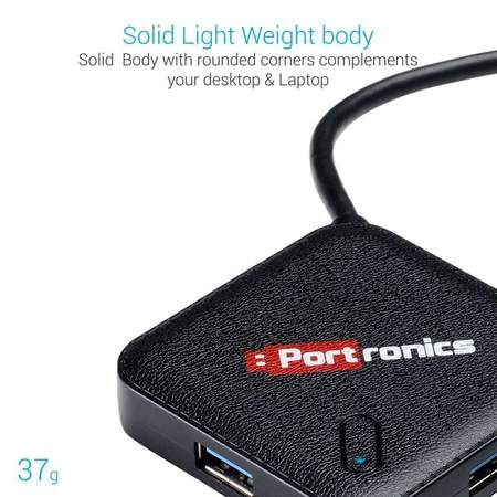 Portronics M Port 34 for MAC- USB 30 HUB with Type-C Cable