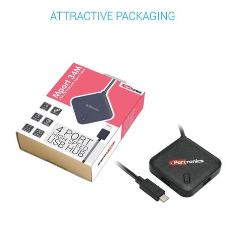 Portronics M Port 34 for MAC- USB 30 HUB with Type-C Cable