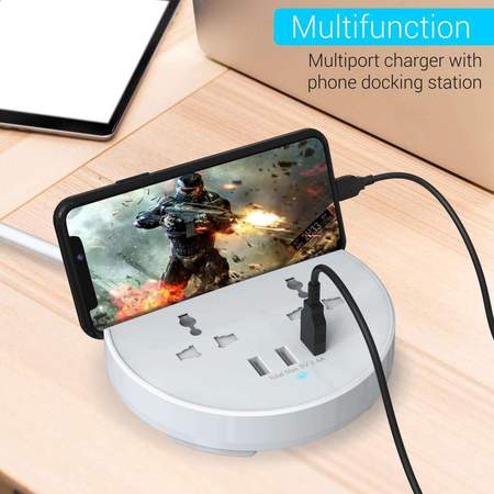 Portronics Power Bun with 3 USB 2 AC Plugs a Surge Protector