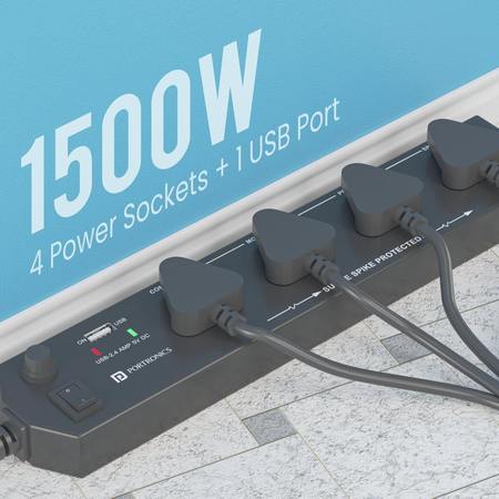 Portronics Power Plate 4- USB Power Surge Protector